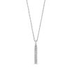 Zales 1/10 Ct. T.W. Baguette And Round Diamond Linear Bar Pendant In 10K White Gold Necklaces