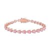 Zales Pear-Shaped Pink Lab-Created Sapphire Tennis Bracelet In Sterling Silver With Rose Rhodium - 7.25" Bracelets