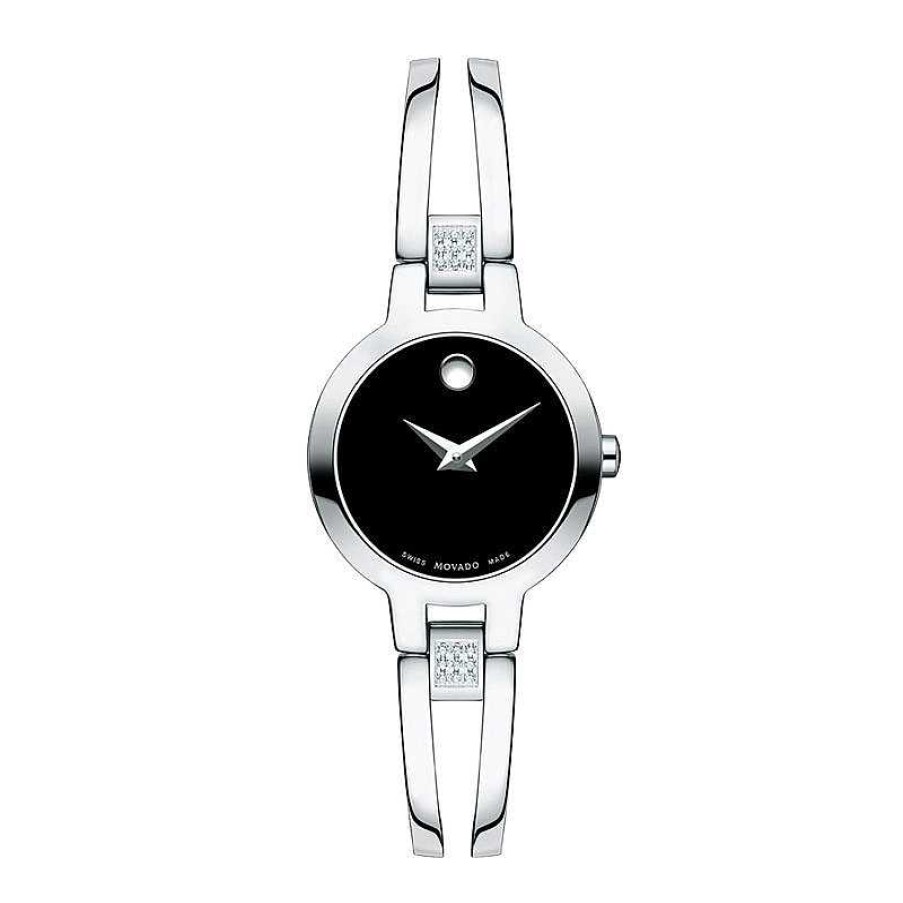 Movado Ladies' Movado Amorosa® 1/15 Ct. T.W. Diamond Bangle Watch With Black Dial (Model: 0607154) Watches