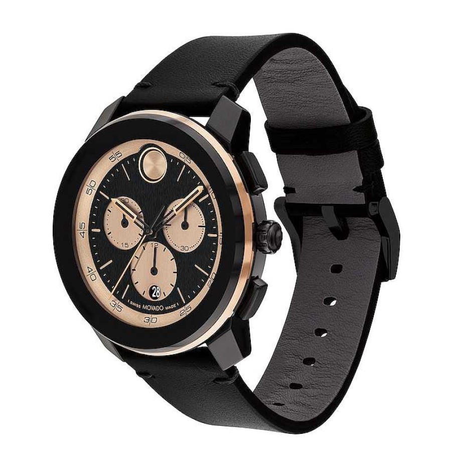 Movado Men'S Movado Bold® Tr90 Black Strap Watch With Bronze-Tone Dial And Date Window (Model: 3601114) Watches