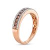 Zales 1/2 Ct. T.W. Champagne And White Diamond Ring In 10K Rose Gold Rings