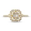 Zales 1/4 Ct. T.W. Multi-Diamond Open Cushion Frame Ring In 10K Gold Rings