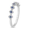 Zales Blue Sapphire Seven Stone Clover Ring In 10K White Gold Rings