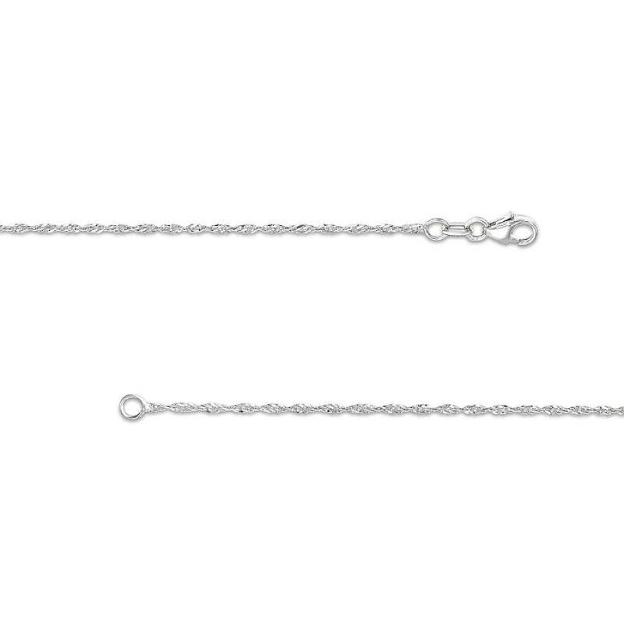 Zales 1.25Mm Singapore Chain Necklace In Solid 14K White Gold - 18" Necklaces