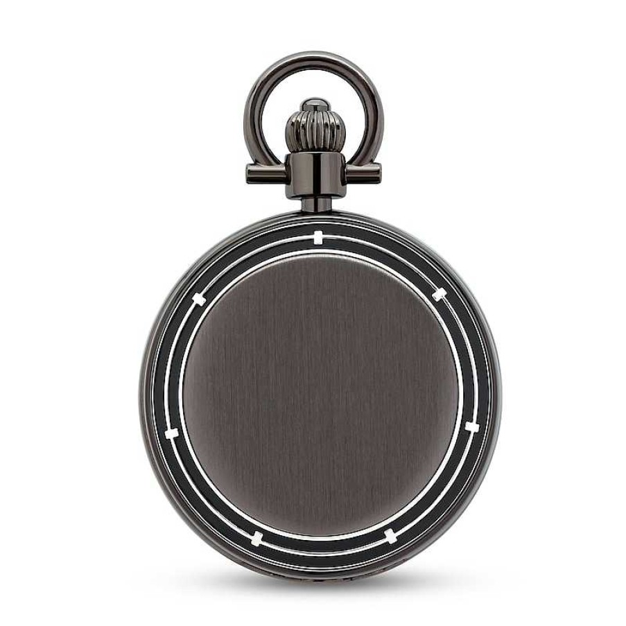 James Michael Men'S James Michael Gunmetal Grey Pocket Watch With Blue Dial (Model: Pqa011134) Watches