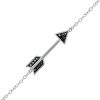 Zales 1/20 Ct. T.W. Black Diamond Sideways Arrow Anklet In Sterling Silver - 10" Bracelets