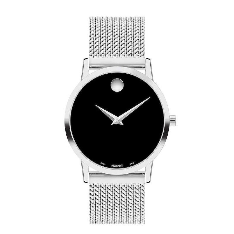 Movado Ladies' Movado Museum Classic Mesh Watch With Black Dial (Model: 0607646) Watches