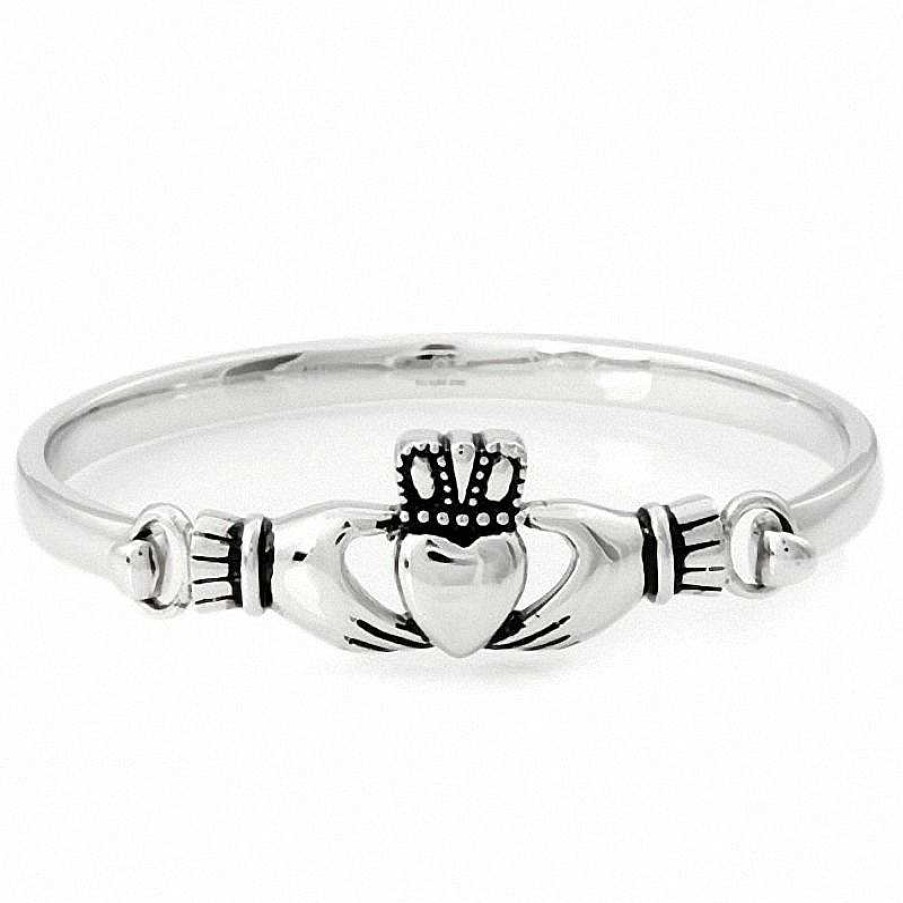 Zales Claddagh Bangle In Stainless Steel - 7.5" Bracelets