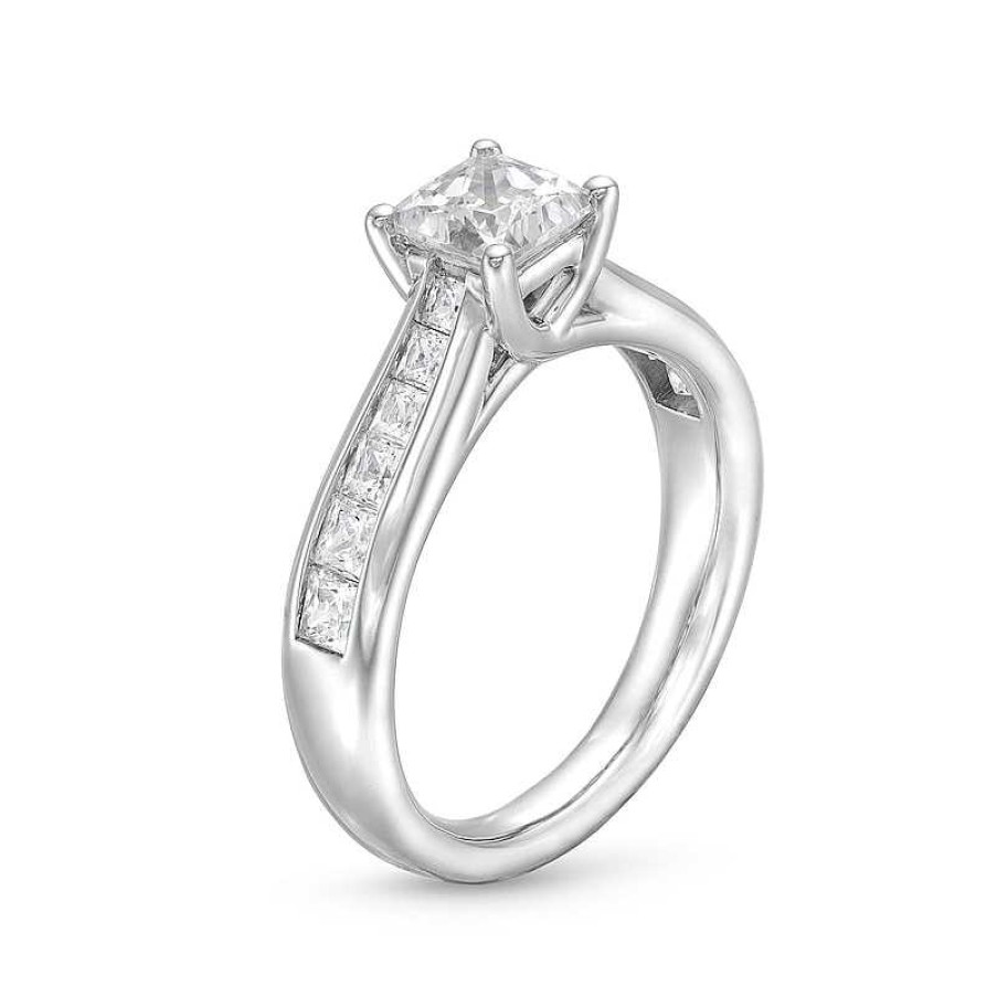 Zales 1-1/2 Ct. T.W. Princess-Cut Diamond Channel Engagement Ring In 14K White Gold (I/I2) Rings