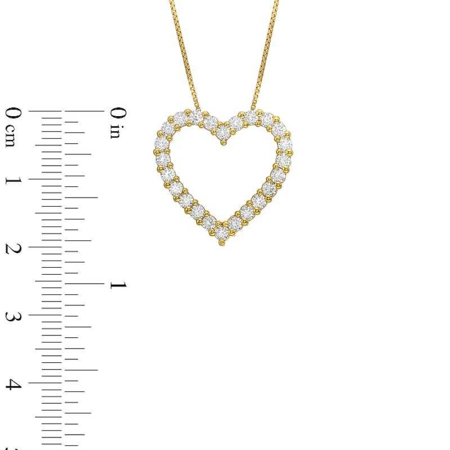 Zales 1 Ct. T.W. Certified Lab-Created Diamond Outline Heart Pendant In 10K Gold (I/I1) Necklaces