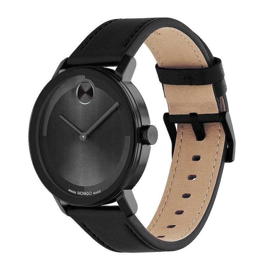 Movado Men'S Movado Bold® Evolution Black Ip Strap Watch With Textured Tonal Black Dial (Model: 3601123) Watches