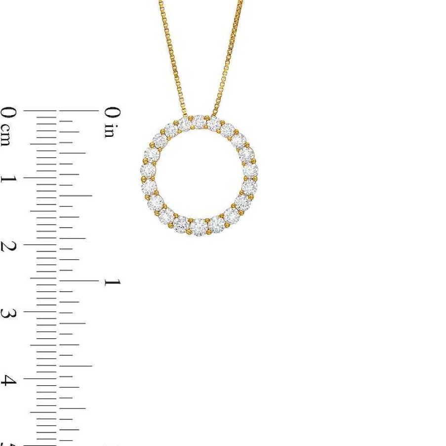 Zales 1 Ct. T.W. Certified Lab-Created Diamond Outline Circle Pendant In 10K Gold (I/I1) Necklaces