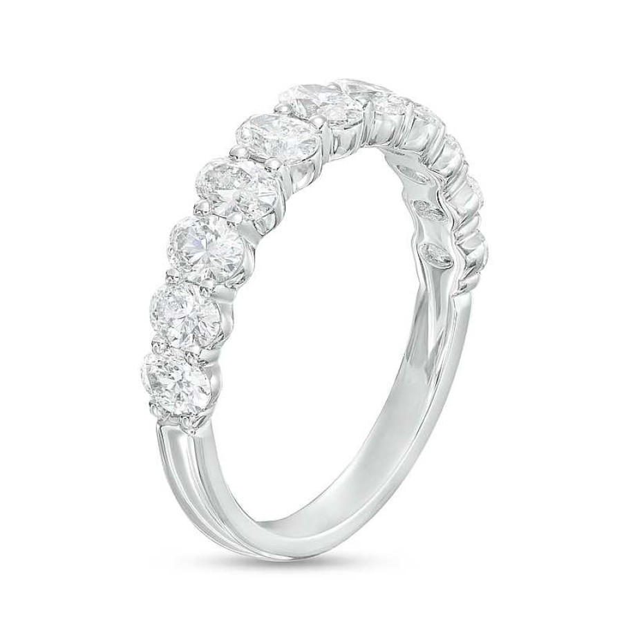 Zales 1-3/4 Ct. T.W. Certified Oval Diamond Anniversary Band In 14K White Gold (I/Si2) Rings