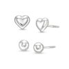 Zales Child'S Polished Heart And Ball Stud Earrings Set In 14K White Gold Earrings