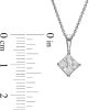 Zales 1 Ct. Certified Princess-Cut Lab-Created Diamond Tilted Solitaire Pendant In 14K White Gold (F/Si2) Necklaces