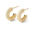 Zales Pdpaola At Zales Cubic Zirconia Multi-Row Open Hoop Earrings In Sterling Silver With 18K Gold Plate Earrings