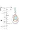 Zales Pear-Shaped Opal And 3/8 Ct. T.W. Diamond Double Open Frame Drop Earrings In 10K Two-Tone Gold Earrings