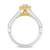 Zales Enchanted Disney Jasmine 5/8 Ct. T.W. Diamond Flower Engagement Ring In 14K Two-Tone Gold Rings