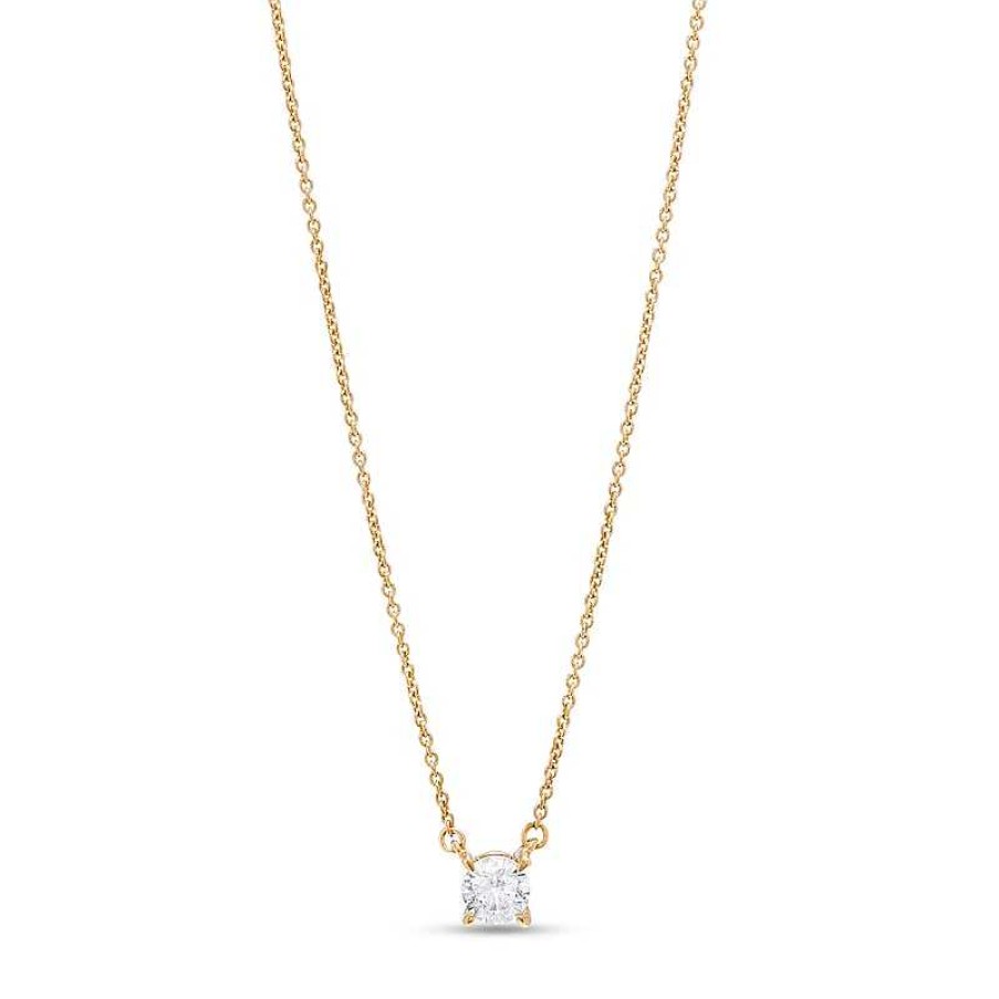 Zales 1/3 Ct. Certified Lab-Created Diamond Solitaire Necklace In 14K Gold (F/Si2) Necklaces