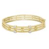 Zales 1/5 Ct. T.W. Enhanced Yellow And White Diamond Station Triple Row Rope Bangle In Sterling Silver With 14K Gold Plate Bracelets