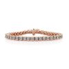 Zales 1 Ct. T.W. Diamond Ribbon Tennis Bracelet In 14K Rose Gold Bracelets