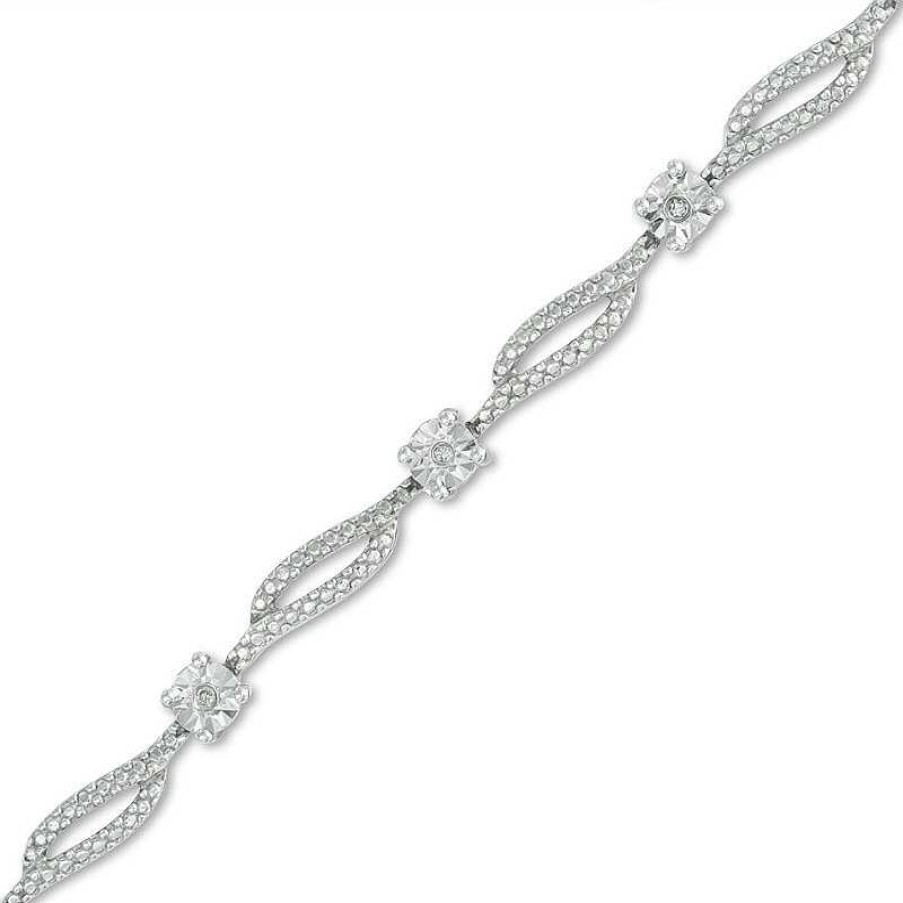 Zales Diamond Accent Bracelet In Sterling Silver - 7.25" Bracelets