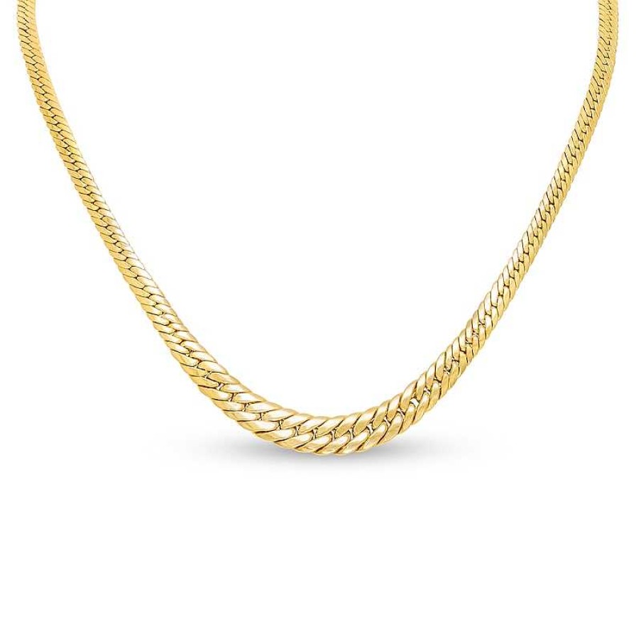 Zales Graduated Cuban Curb Chain Necklace In 10K Gold - 18" Necklaces