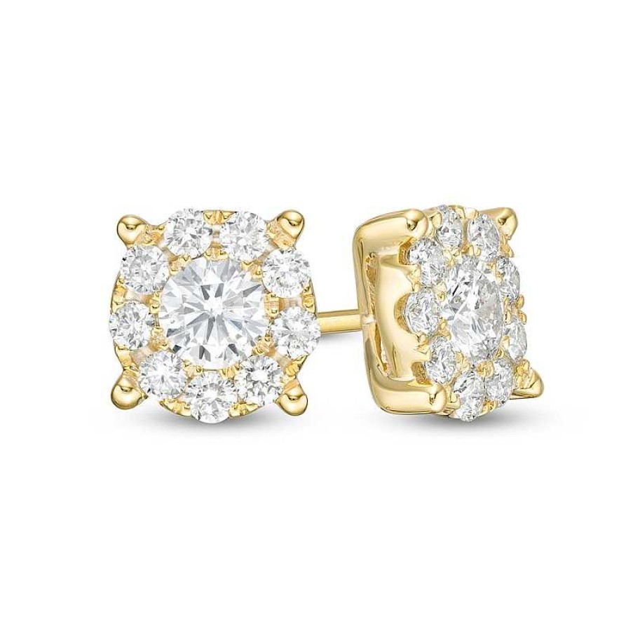 Zales 1 Ct. T.W. Diamond Frame Stud Earrings In 14K Gold Earrings