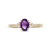 Zales Oval Amethyst And 1/10 Ct. T.W. Diamond Ring In 10K Gold Rings