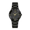 Bulova Ladies' Bulova Modern Millenia Diamond Accent Black Ip Ceramic Watch With Black Mother-Of-Pearl Dial (Model: 98R293) Watches