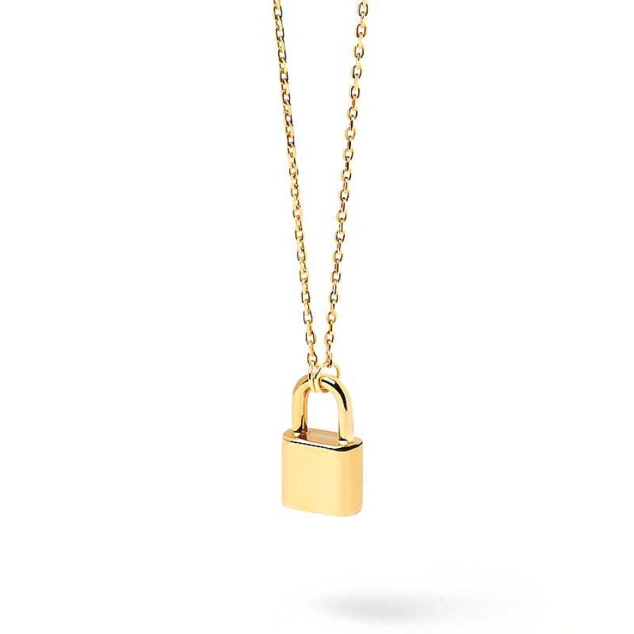 Zales Pdpaola At Zales Lock Necklace In Sterling Silver With 18K Gold Plate 21.65" Necklaces