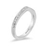 Zales Enchanted Disney Princess 1/5 Ct. T.W. Diamond Contour Grooved Shank Wedding Band In 14K White Gold Rings