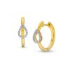 Zales 1/10 Ct. T.W. Diamond Open Pear-Shaped Hoop Earrings In 10K Gold Earrings