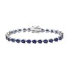 Zales Pear-Shaped Blue Lab-Created Sapphire Tennis Bracelet In Sterling Silver - 7.25" Bracelets