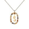 Zales Pdpaola At Zales Multi-Color "S" Pendant In Sterling Silver With 18K Gold Plate Necklaces