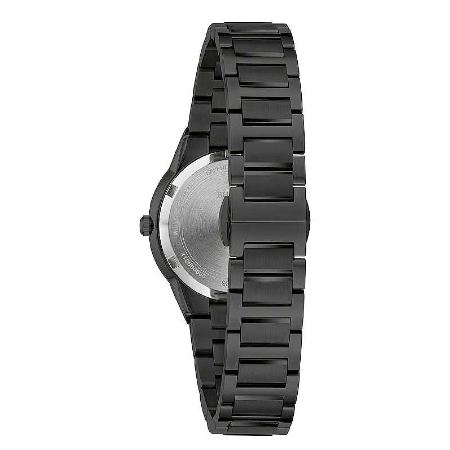 Bulova Ladies' Bulova Millennia Modern Black Dial Watch In Black Ion-Plated Stainless Steel (Model 98L314) Watches