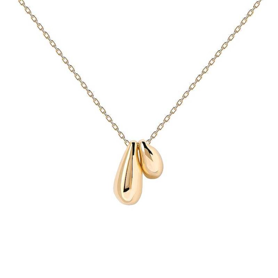 Zales Pdpaola At Zales Double Teardrop Necklace In Sterling Silver With 18K Gold Plate - 19.5" Necklaces