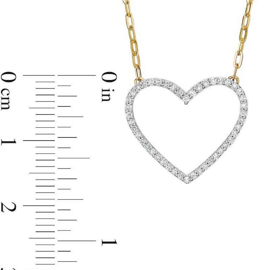 Zales 1/4 Ct. T.W. Diamond Heart Necklace In 10K Gold Necklaces