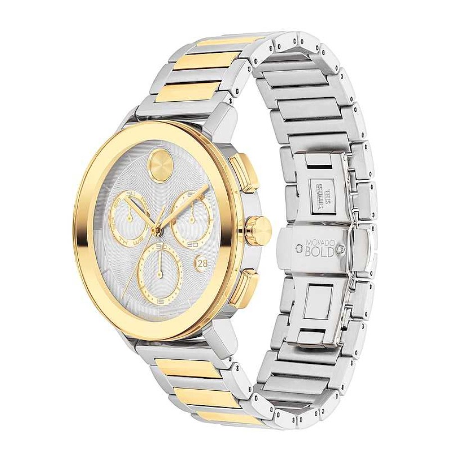 Movado Bold Men'S' Movado Bold® Evolution Two-Tone Ip Chronograph Watch With Silver-Tone Dial (Model: 3601100) Watches