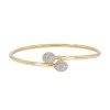 Zales 1/2 Ct. T.W. Oval-Shaped Multi-Diamond Frame Flexible Bangle In Sterling Silver With 14K Gold Plate Bracelets