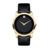 Movado Men'S Movado Classic Gold-Tone Pvd Strap Watch With Black Dial (Model: 0606876) Watches