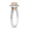 Zales Enchanted Disney Belle Oval Citrine And 1/2 Ct. T.W. Diamond Frame Split Shank Engagement Ring In 14K Two-Tone Gold Rings