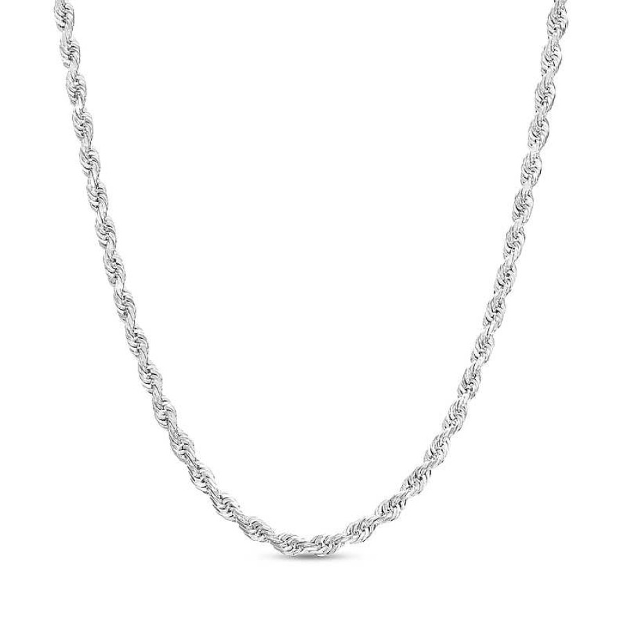 Zales 1.6Mm Glitter Rope Chain Necklace In Solid 10K White Gold - 20" Necklaces