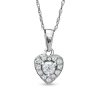 Zales 1/4 Ct. T.W. Diamond Heart Frame Pendant In 10K White Gold Necklaces