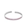 Zales Pink Lab-Created Sapphire Open Bangle In Sterling Silver Bracelets