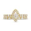 Zales 1-1/2 Ct. T.W. Marquise Diamond Frame Alternating Shank Bridal Set In 14K Gold (I/I1) Rings