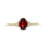 Zales Oval Garnet And 1/10 Ct. T.W. Diamond Ring In 10K Gold Rings