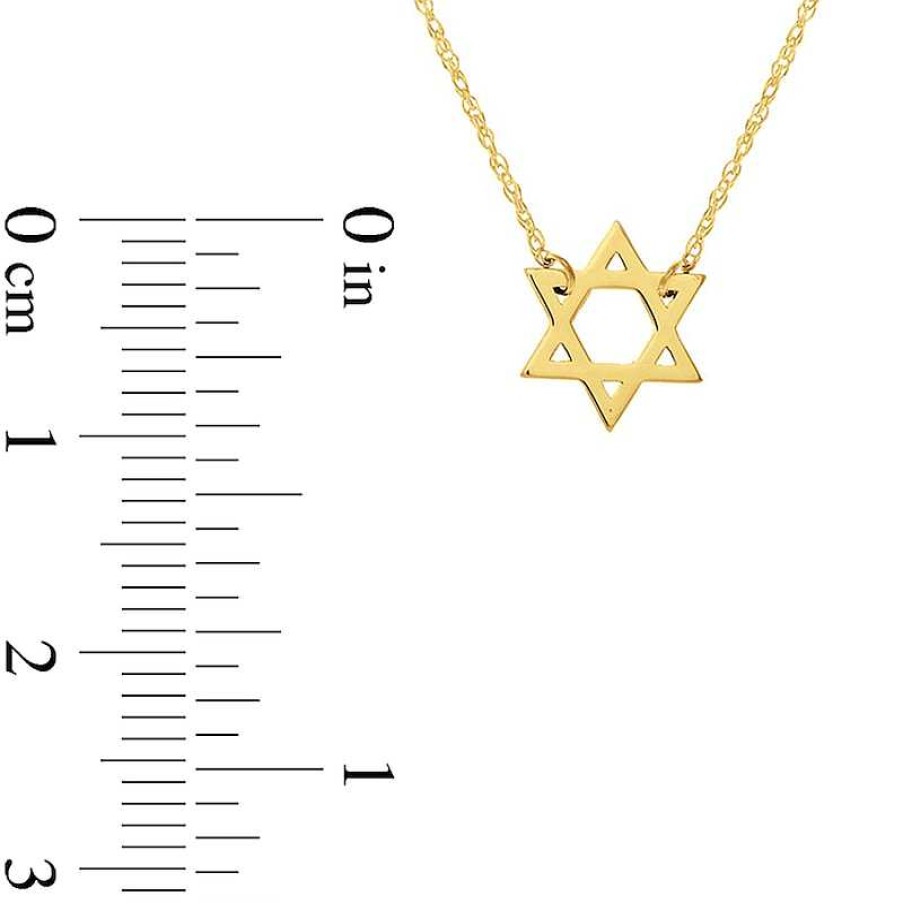 Zales Star Of David Necklace In Solid 14K Gold Necklaces