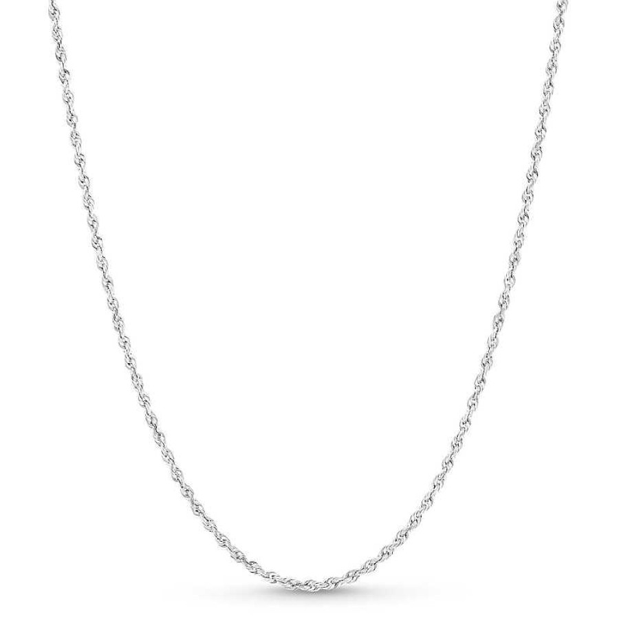 Zales 1.6Mm Rope Chain Necklace In Solid 14K White Gold - 18" Necklaces