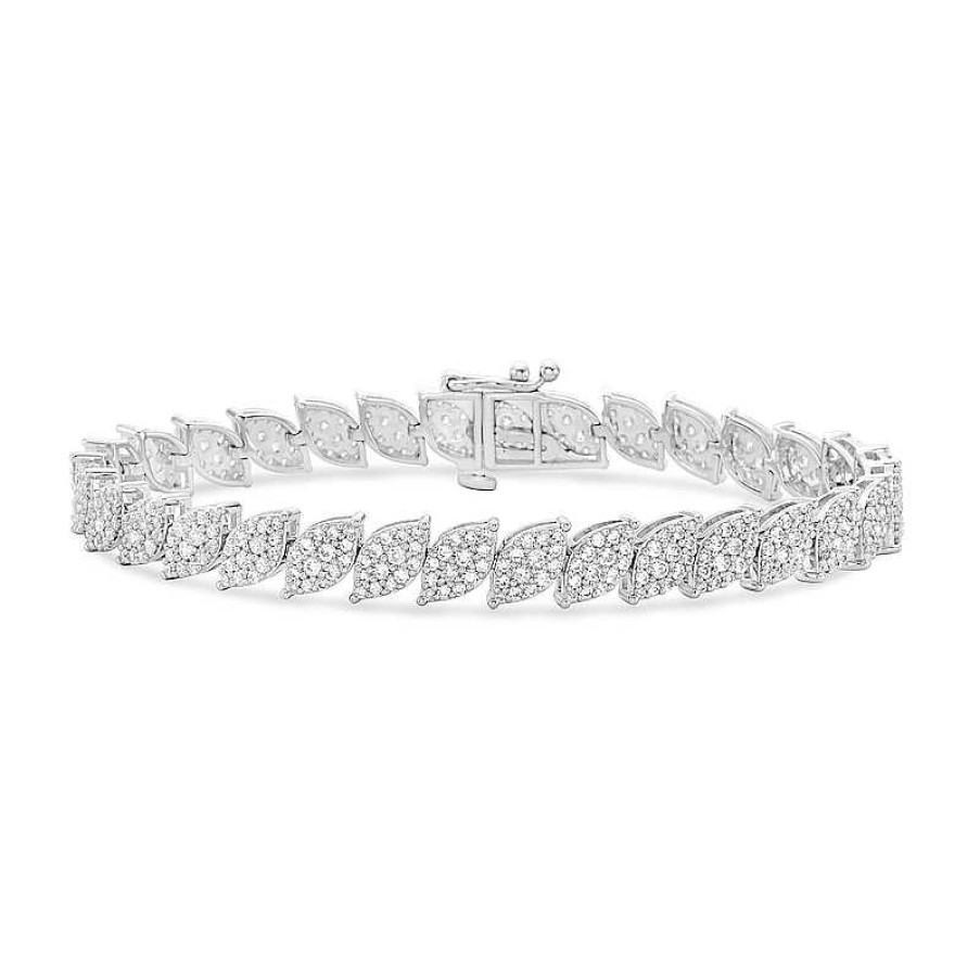 Zales 4 Ct. T.W. Marquise Multi-Diamond Line Bracelet In 10K White Gold Bracelets